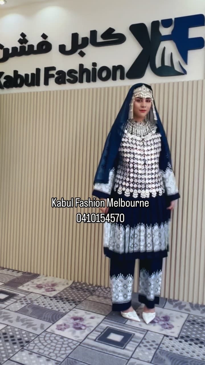 Rose Hand-Embroidered Gown — Afghan dress from Kabul Fashion Melbourne.