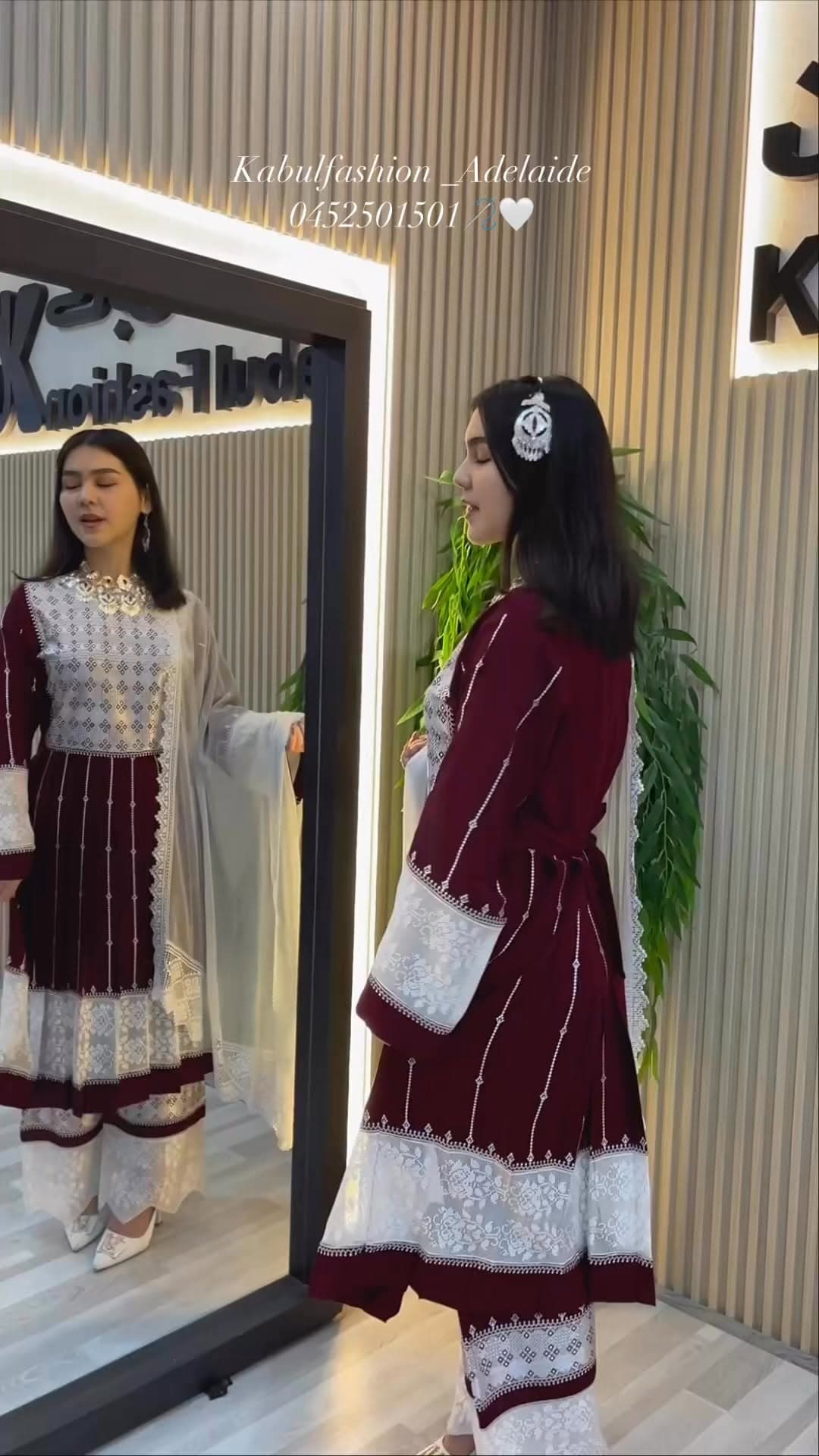 Garnet Girls' Festive Dress — Afghan dress from Kabul Fashion Adelaide.